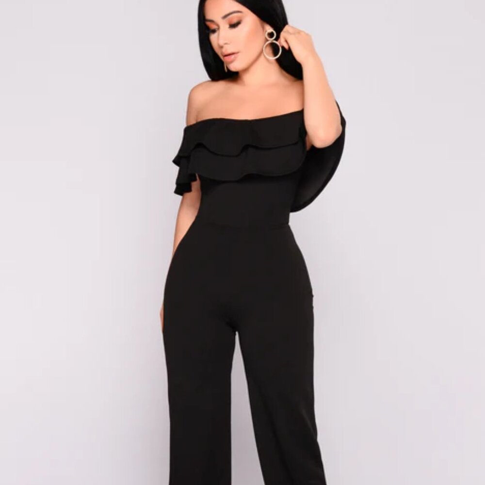 Black Ruffle Jumpsuit (Large)